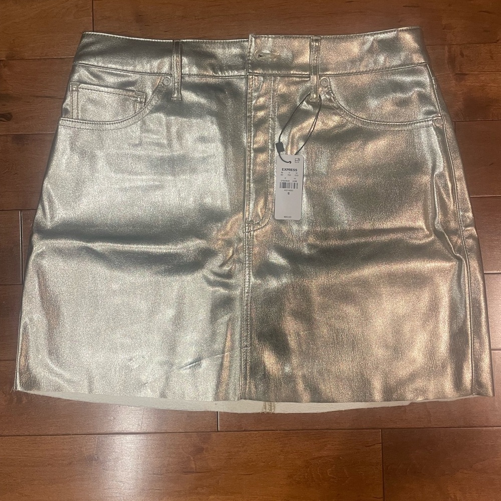 Express metallic mini skirt